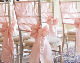 Taffeta Chair Bow Sash Various Colours Available Wedding Chair Decor