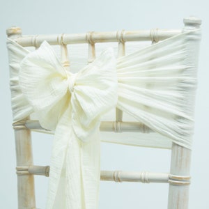 Cheesecloth Sash Bow 12 Colours Available Wedding Chair Decor Ivory