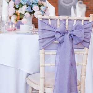 Linen Sash Bow 17 Colours Available Wedding Venue Event Chiavari Chair Rustic Decor