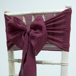 Cheesecloth Sash Bow 12 Colours Available Wedding Chair Decor Berry