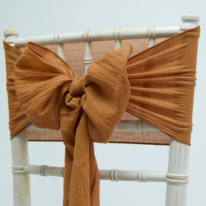 Cheesecloth Sash Bow 12 Colours Available Wedding Chair Decor Terracotta