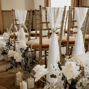 Chiffon Vertical Drapes Wedding Chiavari Chair Decor 40 Colours Available Event Venue Party