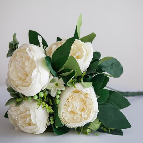 No.3 Artificial Silk Peony Flower bunch 8 Colours Available Wedding Centrepiece Decor