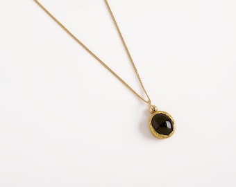 Green Tourmaline necklace, Tourmaline pendant, green gemstone necklace, solid gold necklace gemstone