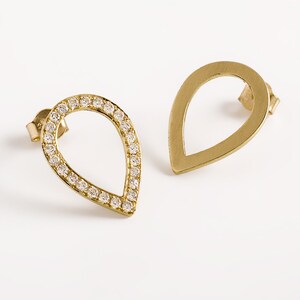 Diamond drop earrings, fine gold drop earrings, Diamond bridal earrings, Pave diamond earrings, Genuine diamond earrings