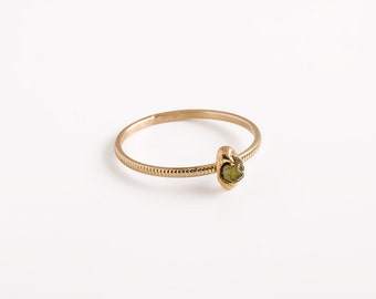 Raw diamond ring, Green diamond ring, uncut engagement ring, Natural diamond ring, rough diamond ring