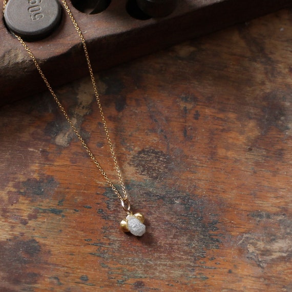 Rough diamond necklace, uncut diamond necklace, wedding necklace, statement necklace, cocktail pendant, diamond pendant