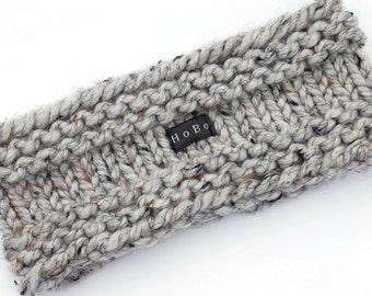 Knit Headband Earwarmer 9 Colours Available. Mens Ear Warmer. Chunky Grey Tweed Wool Blend. Mens, Womens, Kids. Sizes S/M/L/XL HoBo Handmade