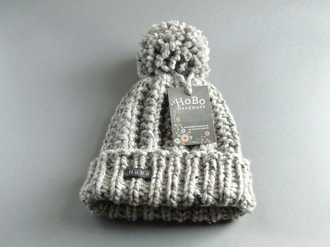 Womens Bobble Hat. Available in 9 Colours. Hobo Handmade Thick Etsy