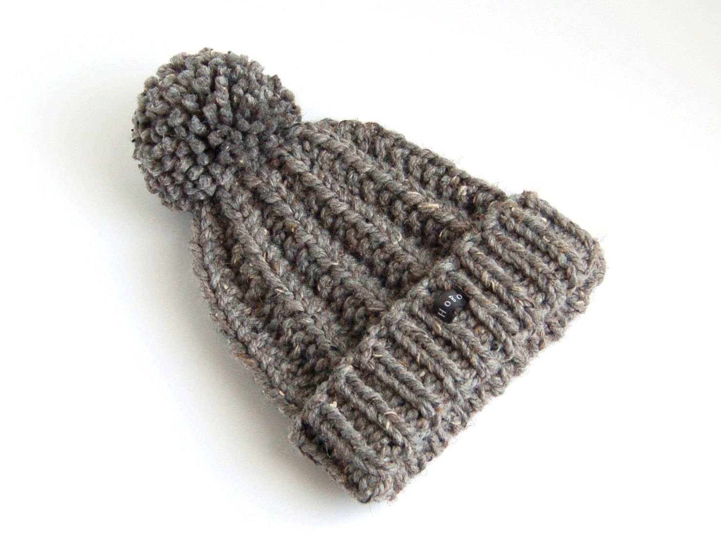Grey mens bobble hat hotsell