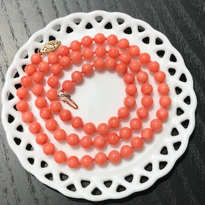 Coral bead necklace - Etsy 日本