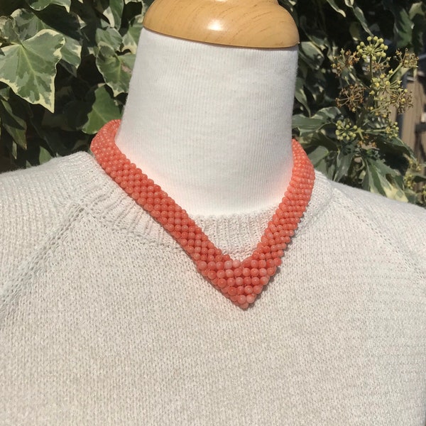 Sale  Japanese deep sea angel skin coral vintage necklace