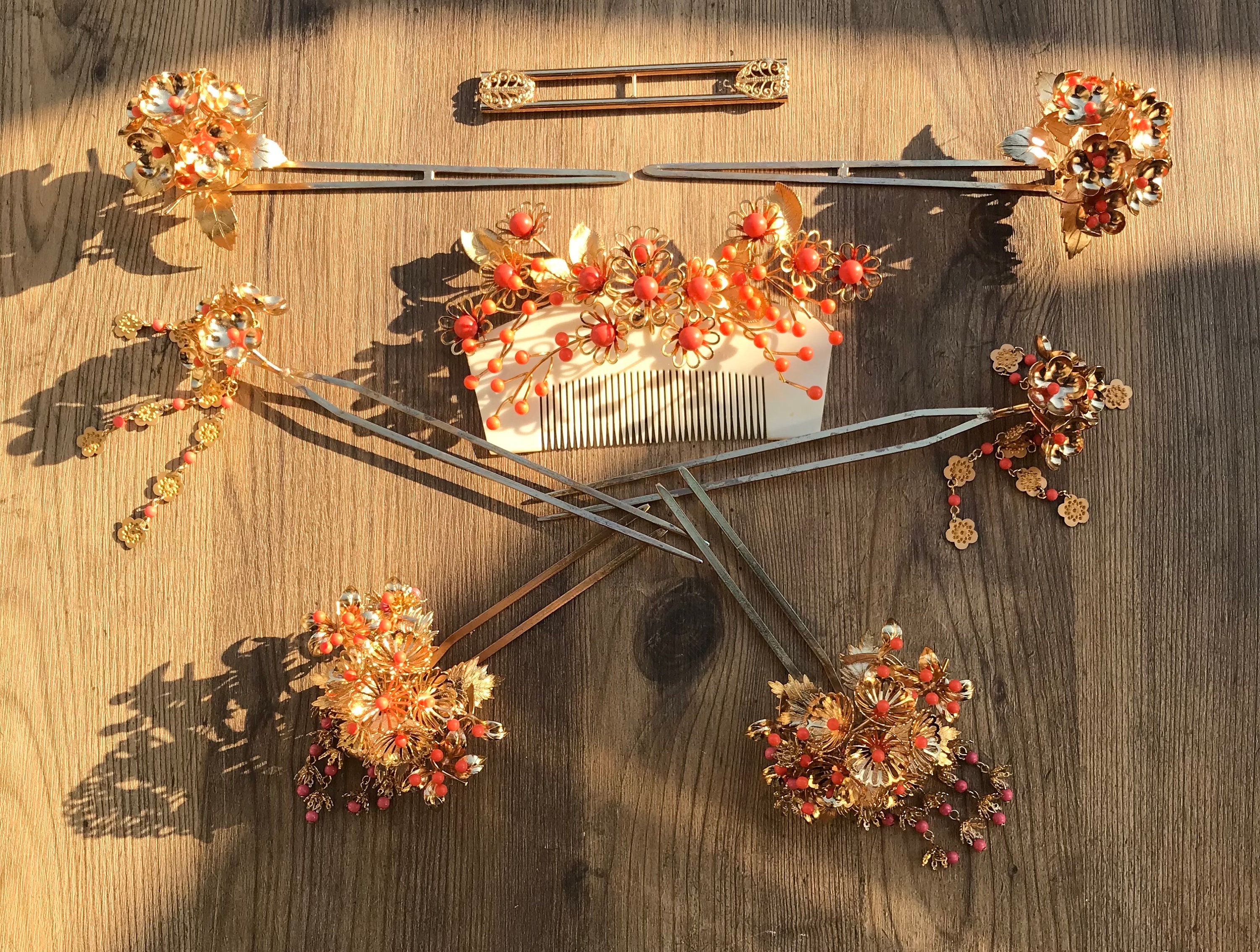 Vintage Kanzashi Set Japanese Traditional Wedding Hair