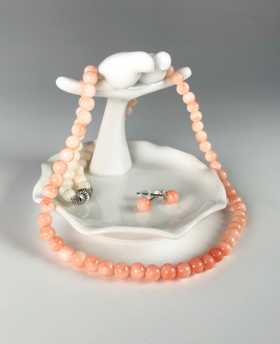 K14 WG Japanese Precious Coral Color Gradation Vintage Necklace Etsy