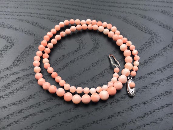 Angel Skin Boke Pink Coral Vintage Necklace - Etsy