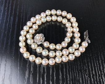 Top quality Akoya pearl vintage necklace from Jewelry MAKI Ginza