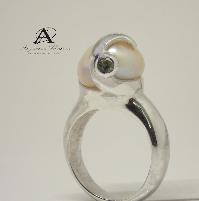 South Sea pearl ring Wedding ring Engagement ring White pearl ring Pearl Ring One of a Kind Women/'s ring Women/'s Jewelry