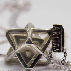 Merkaba pendant, silver Charm  , pendant ,  Energy jewelry,Sacred geometry,Charm Merkabah, Jewelry, 3D david star, Merkaba