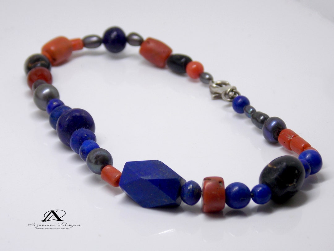 Mixed Metal and Lapis Lazuli Stone Bracelet main image 1