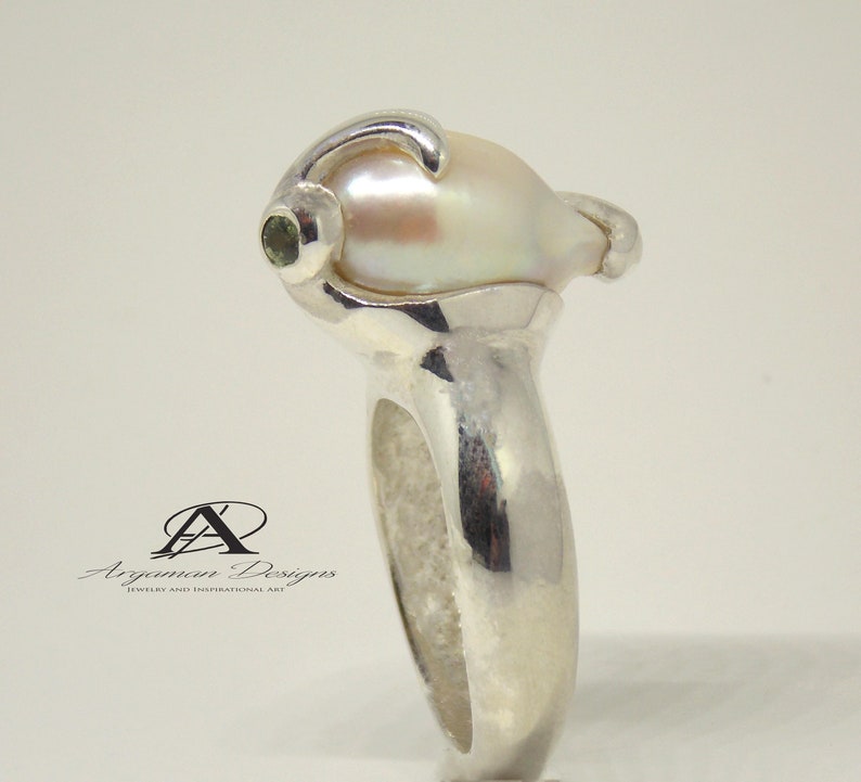 South Sea pearl ring Wedding ring Engagement ring White pearl ring Pearl Ring One of a Kind Women/'s ring Women/'s Jewelry