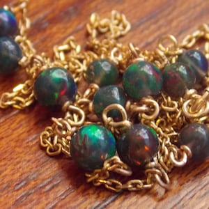 Top Quality Opals necklace, gold  necklace, amazing rainbow colors, AAA crystal opal, necklace, beaded necklace