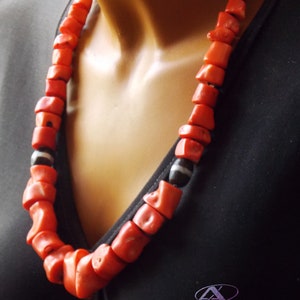 Antique Coral Beads Necklace , Very Large Coral Beads Necklace , Rare ancient natural Large red Coral Beads Necklace , ooak Large necklace