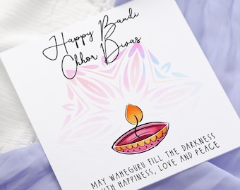 Tarjeta Sparkly Bandi Chhor Divas: Saludo del Festival Sikh - Tarjeta Diwali