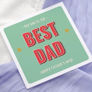 Meilleure carte papa | carte pour la fête des pères | Fête des pères | carte papa | De la fille au fils - carte personnalisée