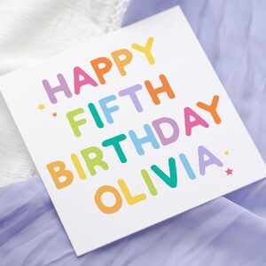 Tarjeta de cumpleaños personalizada y brillante para niñas de cualquier edad / Tarjeta de cumpleaños para hermanas / Tarjeta para ella / Tarjeta de cumpleaños para hija / Tarjeta de cumpleaños / Tarjeta de cumpleaños con arcoíris