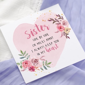 florale d'anniversaire de soeur | carte pour soeur | Carte d'anniversaire | Anniversaire sœurs | Fier de vous