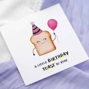 A Little Birthday Toast To You - Funny Birthday Card - Personalised Card - Birthday pun