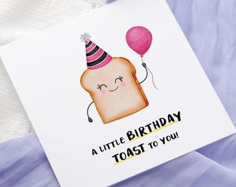 Un petit toast pour vous - carte d'anniversaire drôle - carte personnalisée - jeu de mots d'anniversaire