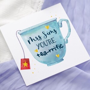 Insegnante sei formidabile / Biglietto di ringraziamento per l'insegnante / Amante del tè / Assistente insegnante / Asilo nido / Fine della scuola / Regalo per assistente insegnante