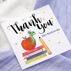 Cartão de agradecimento personalizado para professor, cartão de agradecimento, leitor ávido, cartão de agradecimento para professor, assistente de ensino, cartão de professor, presente de fim de semestre