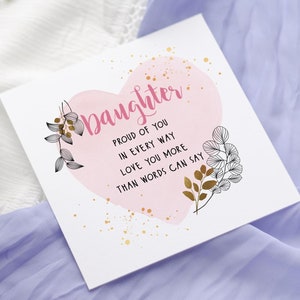 Blumentochter Gedicht Karte | Karte für Tochter | Geburtstagskarte | Töchter Geburtstag | Stolz auf dich | Vielen Dank | beste Tochter