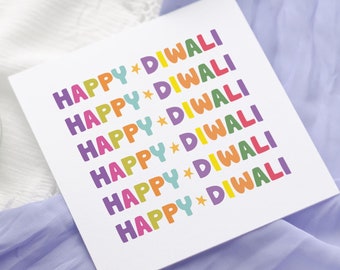 Tarjeta de felicitación colorida de Diwali: Festival de la Luz
