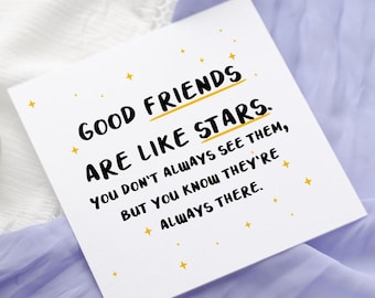 Tarjeta de mejor amigo, amigo afortunado, buenos amigos como estrellas