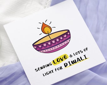 Tarjeta de Feliz Diwali: Saludo del Festival de la Luz, diseño Diva
