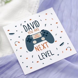 Tarjeta de cumpleaños de jugador personalizada / Tarjeta de cumpleaños para un jugador / Tarjeta de controlador de juego / Tarjeta de cumpleaños de juego