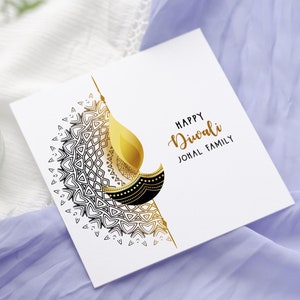 Feliz Diwali / Tarjeta de felicitación de Diwali / Festival de la luz / Tarjeta de Diwali
