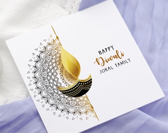 Tarjeta brillante de Diwali: saludo del Festival de la Luz