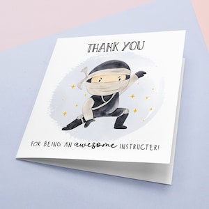 Thank you martial arts teacher card, karate teacher, Taekwondo, thank you, personalised card