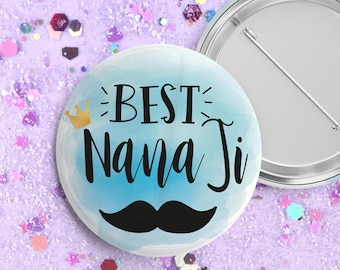 Punjabi Father’s Day Daddy Ji, Nana Ji, Dada Ji, Baba Ji 58mm button badge gift