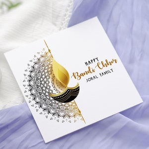 Happy Bandi Chhor Divas / Happy Diwali / Biglietto di auguri Diwali / Festa della luce / Biglietto Diwali personalizzato