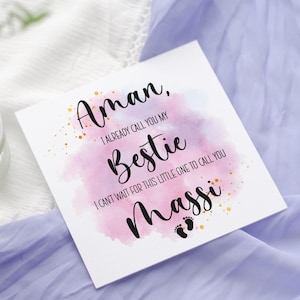 Gefördert von Massi von bester Freund bestie | für Massi, Masi | Karte Tante | neues Schätzchen | Punjab | Indianer | Desi Baby offenbaren