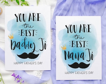 Tarjetas del Día del Padre Punjabi / día del padre / Tarjeta de cumpleaños / Daddy Ji, Nana Ji, Dada Ji, Baba Ji Panjabi