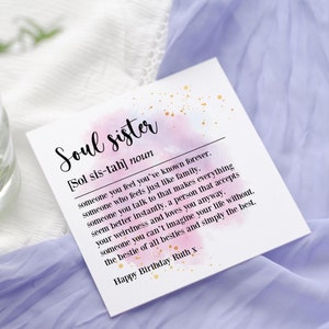 Definicja Soul Sister Birthday Card | Karta dla Bestie | Karta urodzinowa Friendship | Karta urodzinowa Best Friends | Karta urodzinowa Best Friends | Karta w stylu słownika