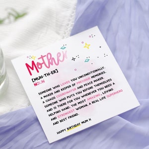 carte d'anniversaire définition de mère | Carte de fête des mères | carte pour mère | Carte d'anniversaire | Anniversaire de maman | Carte de style dictionnaire