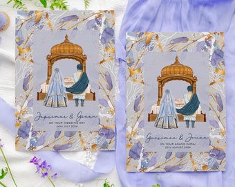 Tarjeta de boda personalizada Sikh Punjabi Anand Karaj: Felicitaciones
