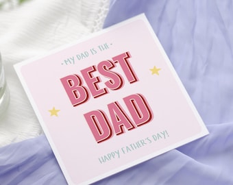 Meilleure carte papa | carte pour la fête des pères | Fête des pères | carte papa | De la fille au fils - carte personnalisée